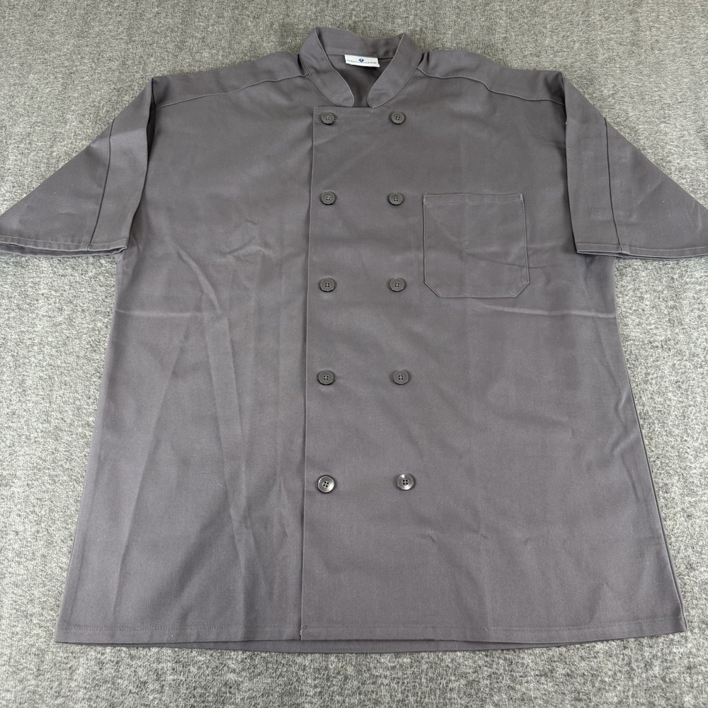 Uncommon Chef Gray Double Breasted Twill Chef Coat Jacket XL - Never Used